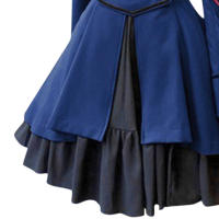 Vestido Lolita Vintage Medieval Negro Para Mujer Estilo Gótico Renacentista Con Volante Clásico Halloween Dulce Kawaii A-Line Talla Natural Vestidos De Poliéster Talla Regular Cuello Con Borla - details 10