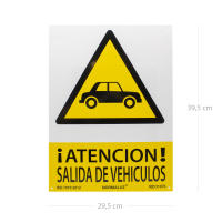 Banner - Señal Atencion Salida De Vehiculos PVC 40x30 cm