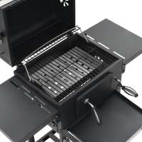 vidaXL Horno para pizza y barbacoa al aire libre 3 en 1 negro - details 2