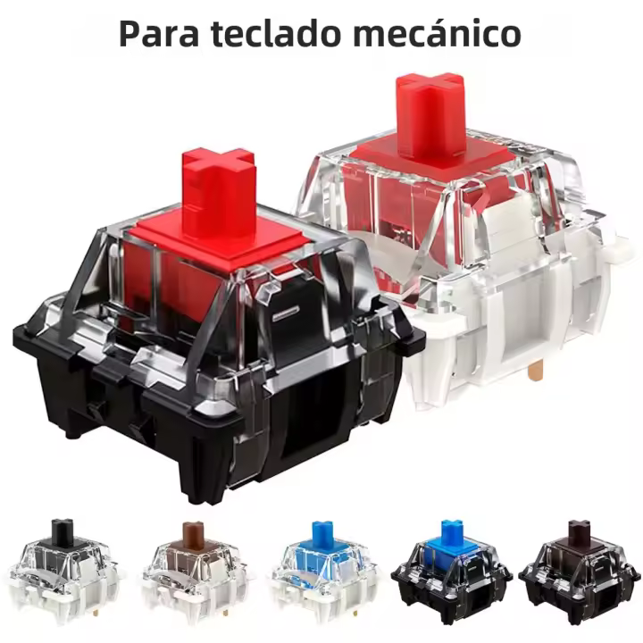 Juego De Teclas Mecánicas Para Teclado En Rojo Azul Marrón Y Negro Accesorios De Juego Con Silencio Y Eje Personalizado 1/5/10 Pcs - 1