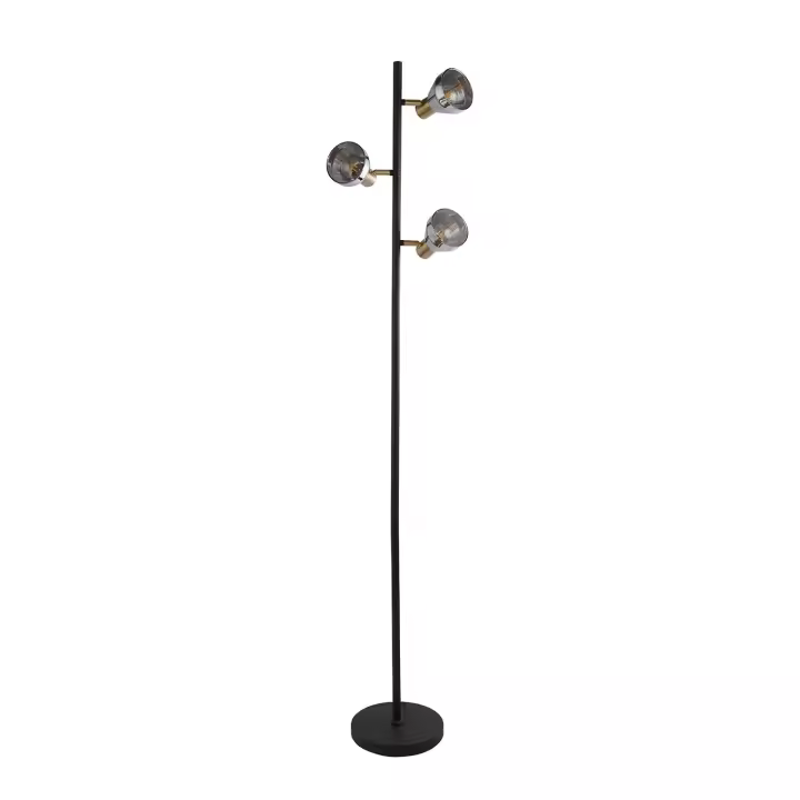 Contemporáneo Westminster acero humo negro 3 luces E14 - 1