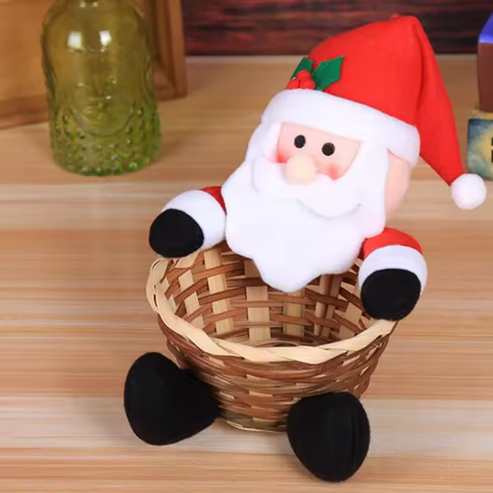 Cesta De Almacenamiento De Dulces Navideña Decorativa Colgante Para Escritorio Ideal Para Niños Adorno De Navidad - 1