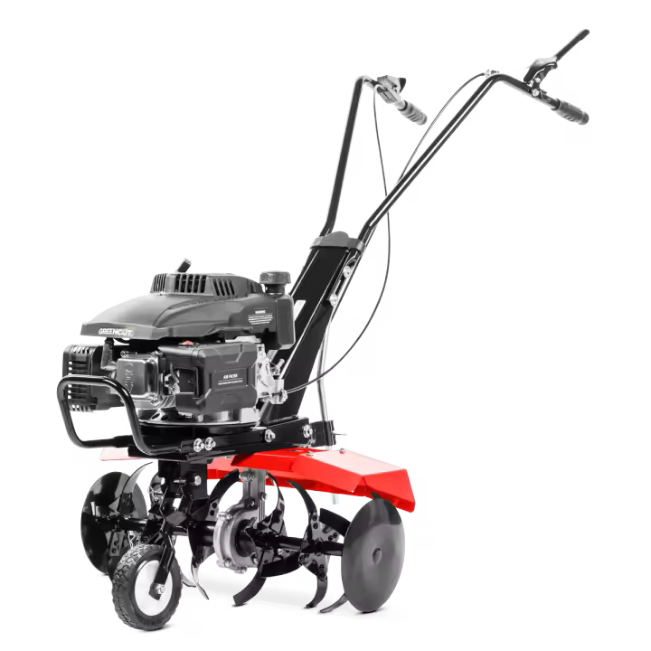 GREENCUT GTC190X - Motocultor motoazada Gasolina, Motor térmico 4 Tiempos 161cc 5cv, Ancho Trabajo 56cm, 13cm Profundidad, Cuchillas Hierro Templado - 1