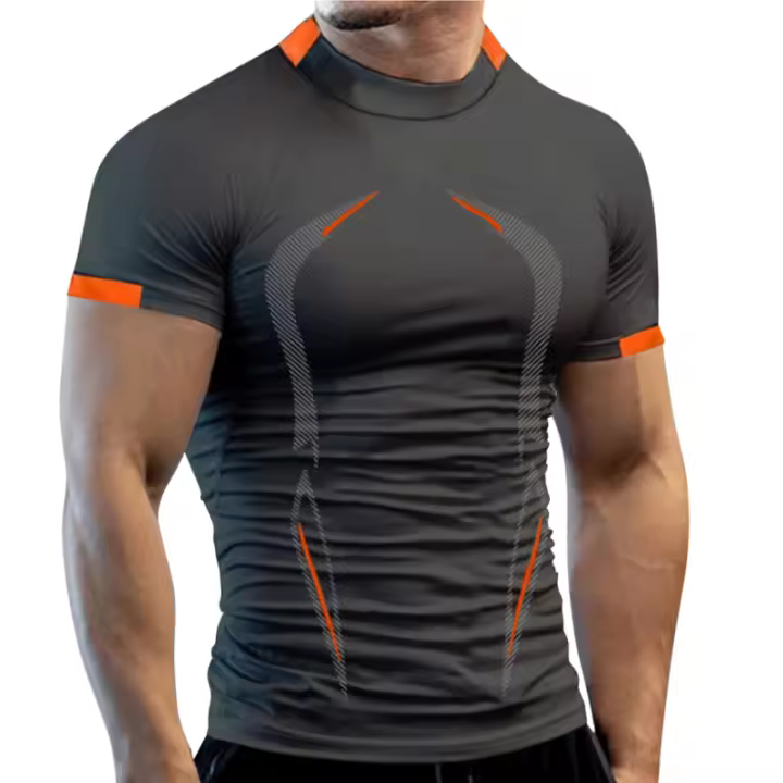 Camiseta De Entrenamiento Para Hombre Verano Transpirable Y Rápida De Secado Para Gimnasio Correr Y Jogging Tops De Fitness - 1
