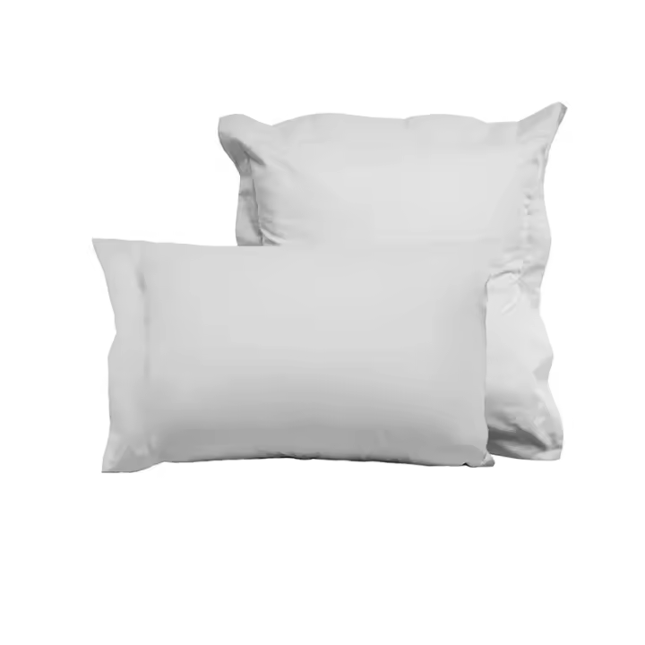 Manterol - Funda de almohada de algodón percal 200 hilos gris perla. Tejido natural liso para todas las estaciones, transpirable, duradero y de fácil planchado. - 1