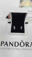 Pandora Pendientes de Fondo en Plata de Doble Medio Ano Brillante 299056C01,Incluye Caja Original - details 2