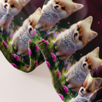 Sábana De Cama Con Patrón De Perro Pomeranian 100% Poliéster Tapete De Cama Con Diseño De Mascota Para Dormitorio - details 5