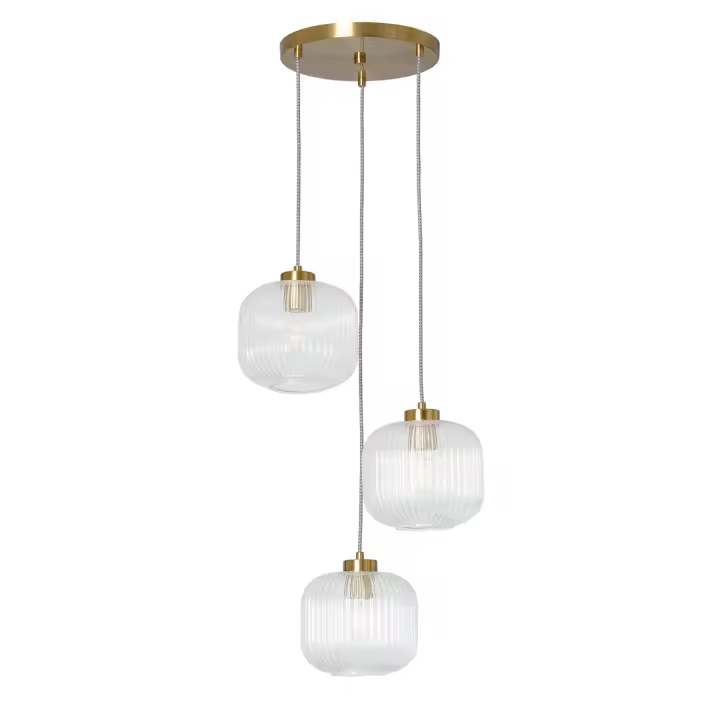 Ledkia Lámpara Colgante Cristal Tri Wilde Regulable en Altura - 1