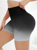 Shorts De Yoga Para Mujer Cintura Alta Sin Costuras Ombre Scrunch Para Ejercicio Correr Y Gimnasio Material De Poliéster - details 3