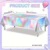 Mantel Desechable De Láser Arcoíris Para Fiestas, Film De Aluminio Plástico, Adecuado Para Cumpleaños Y Bodas - details 2
