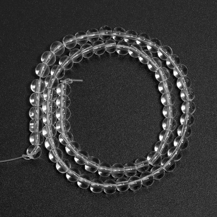 Hilo De 1 Pieza De Cuentas De Vidrio Transparente Blanco Para Fabricación De Joyas Pulseras Collares Encantos 4/6/8/10/12mm - 1