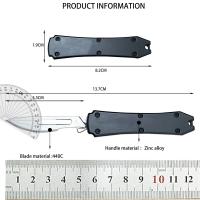 Cuchillo De Bolsillo Mini Assisted Con Hoja De Acero 440C Y Manillas De Zinc Aleación Herramienta De Supervivencia EDC Para Camping Regalo Con 10 Hojas Intercambiables Gratis - details 0