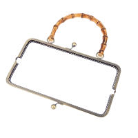 Marco De Bolso De Metal Vintage Con Cierre De Beso Y Mango De Bambú Para Joyería Y Costura Suministros De Hacer Bolso - details 10