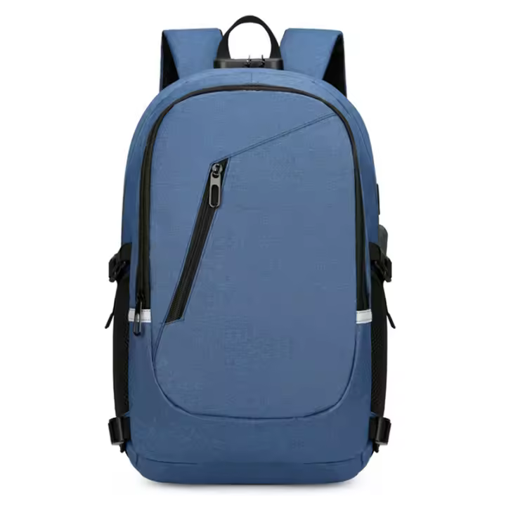 Bolsa de hombro para ordenador portátil, organizador impermeable de gran capacidad, con función antirrobo, color azul - 1