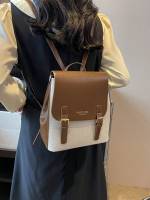 Mochila Color-block Estilosa Para Mujeres Adecuada Para El Día Escuela Y Trabajo Ideal Para Adolescentes Estudiantes De Universidad Femenina - details 3