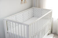 LALA - Ropa de Cama para Cuna de Bebe, ropa de Cama para recien nacidos, Valla para Bebe, Algodón Puro satinado, árbol Azul, 30x30x6, Pieza Entra Lavada. - details 0