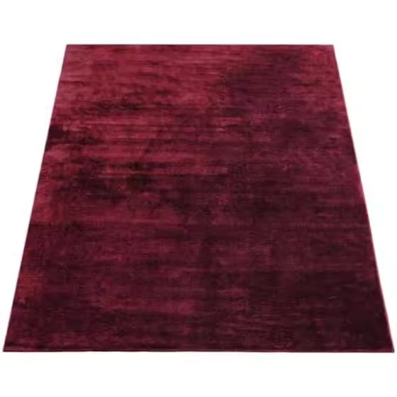 RUGURA Alfombra de pasillo Lavable Antideslizante Pelo Corto y Suave de color Burdeos 100x200cm - 1