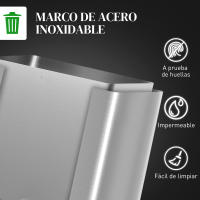 HOMCOM Cubo de Basura de Cocina Papelera de Cocina de Acero Inoxidable con Pedales Tapas de Cierre Suave y Cubo Extraíble para Reciclaje Residuos Restos de Comida Plata - details 3