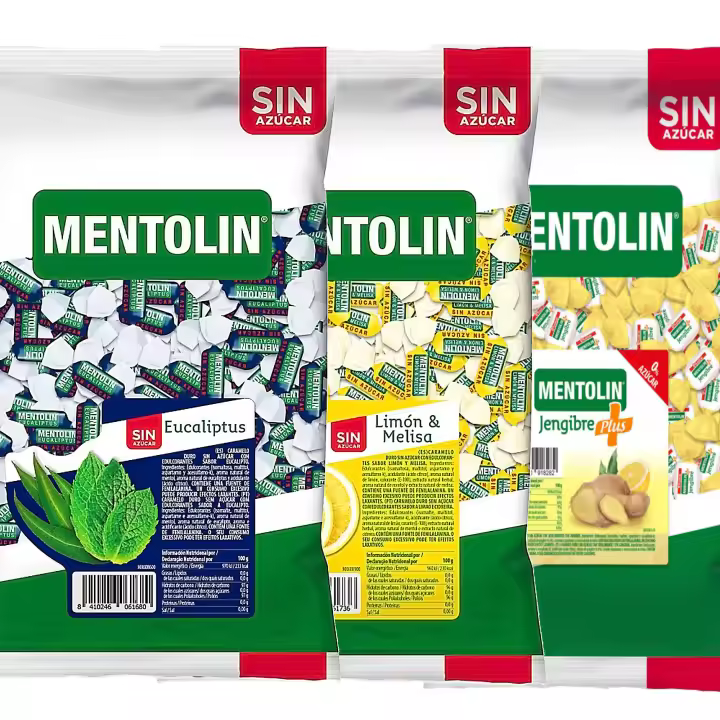 MENTOLIN PACK 3 Kg caramelos sin azúcar garganta Eucaliptus & Limón Melisa & Plus Jengibre - 1