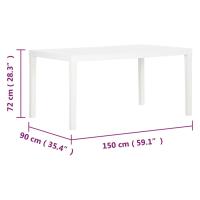 vidaXL Mesa de jardín PP blanco 150x90x72 cm - details 7