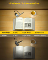 Lámpara De Lectura LED Tri-Head Recargable 1000mAh Clip Mini Luz Nocturna Para Libros Ajustable Estudio Lámpara De Lectura - details 4