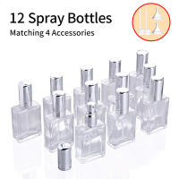12pcs + 4 Accesorios Botella De Perfume Reutilizable 15ml Con 12 Botellas De Spray 2 Funnel 2 Droppers Portátil Recargable - details 0
