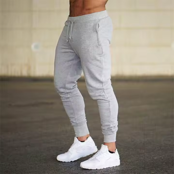 Nuevos Pantalones Deportivos De Primavera Para Hombres Color Sólido Casual Cintura Media Estilo Recto Midweight Largo Hasta La Rodilla - 1
