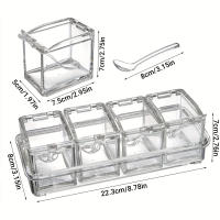 Juego De 4 Cajas De Condimentos Transparentes Con Cuchara Soporte De Especias Para Pimienta Estilo Japonés Almacenamiento De Alimentos - details 2