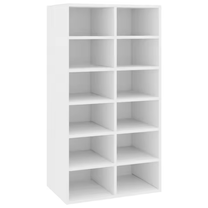Mueble Zapatero de Madera contrachapada Blanco 54x34x100,5 cm - 1