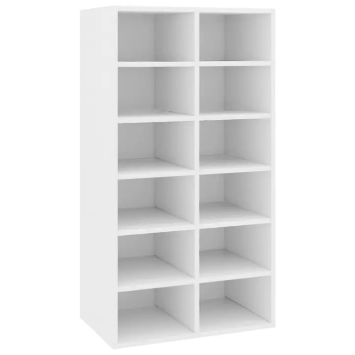 Mueble Zapatero de Madera contrachapada Blanco 54x34x100,5 cm - 1