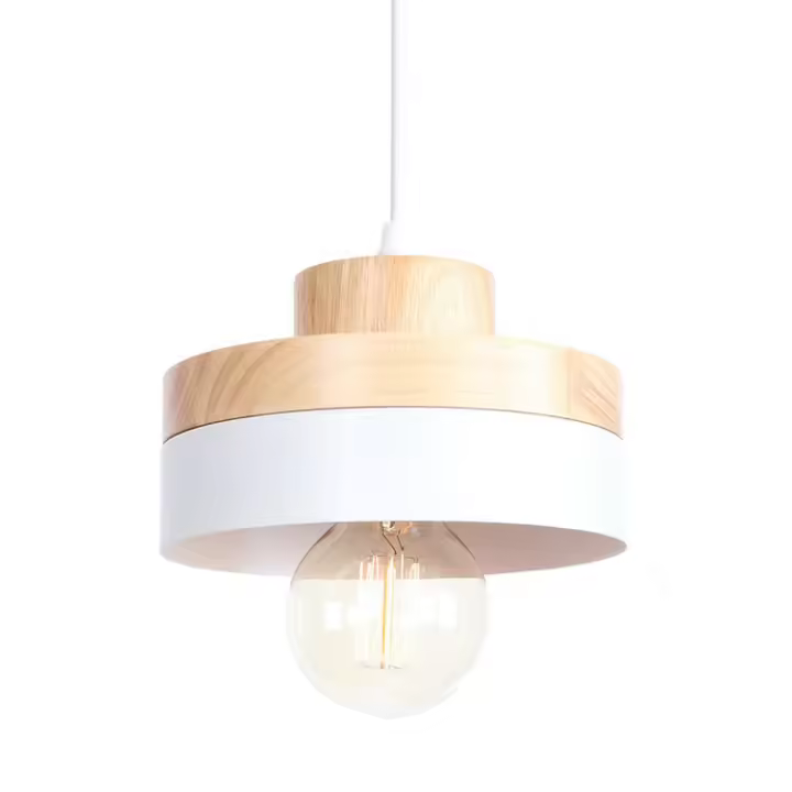 Lámpara E27 de Madera Redonda, para decorar a bar or restorante - 1