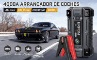 Arrancador de Coches Portátil BRPOM BM501 4000A para Todo Gasolina o 10L de Diésel con Cables Inteligentes, Salida QC3.0 y Espera Larga - details 1