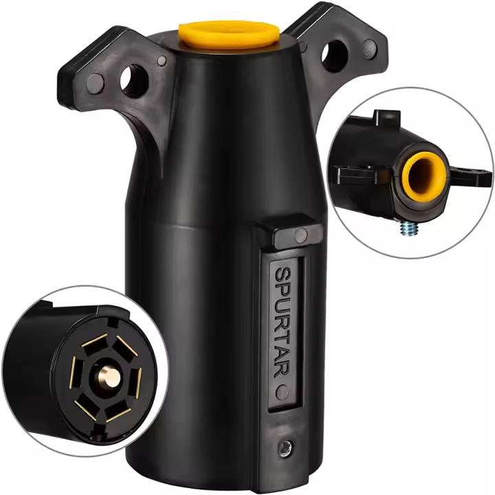 Adaptador De Conector De Enchufe Redondo 7 Pines Estilo Americano Para Remolques RV Yate 12V Adaptador De 7 PIN Para Remolques RV Yate - 1