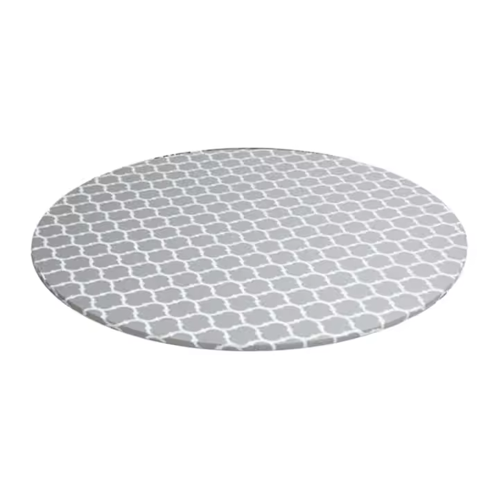 Mantel redondo con borde elástico, impermeable, a prueba de aceite, PVC, cubierta de mesa limpia para interiores y exteriores - 1