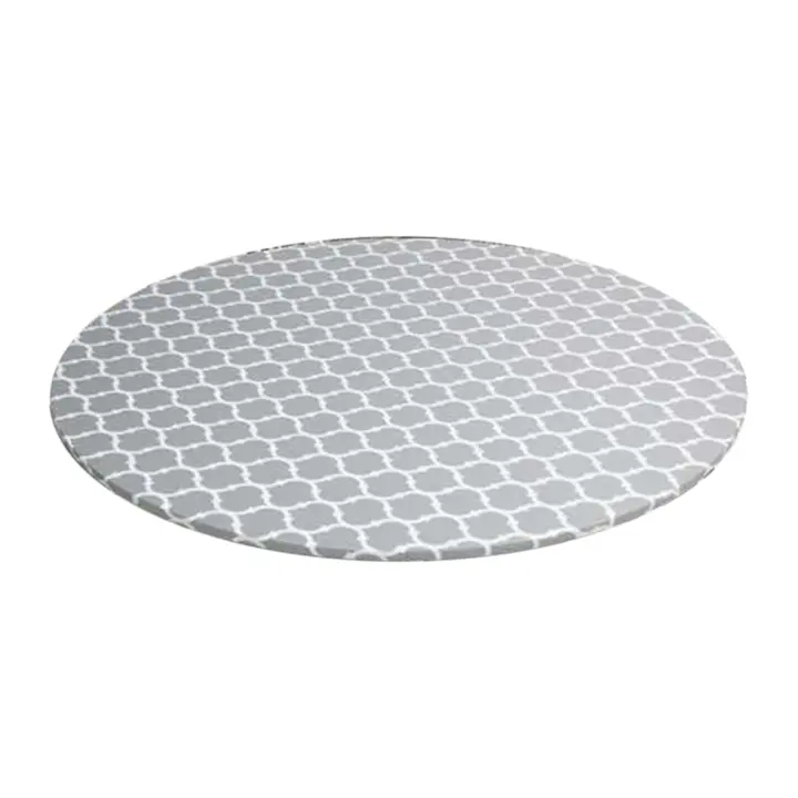 Mantel redondo con borde elástico, impermeable, a prueba de aceite, PVC, cubierta de mesa limpia para interiores y exteriores - 1