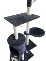 COTTECOTA-Árbol Rascador Gris 50x35x138cm Arbol para Gatos con Plataforma Torre Rascador Escalador para 2-3 Gatos Medianos Estable Rascador con Nidos Hamaca Plataformas Juguete Poste De Sisal Natural  ref 51093 - details 3