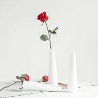 Florero alto cónico de cerámica, florero decorativo, florero cónico de mesa, floreros pequeños de cuello estrecho para el hogar, mesa de boda, dormitorio, sala de estar, escritorio de oficina - details 2