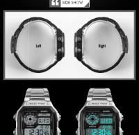 Reloj Deportivo Digital Skmei De Lujo Con Correa De Acero Inoxidable Resistente Al Agua 5Bar Luz Trasera Alarma Y Cuento Regreso Para Hombre - details 9