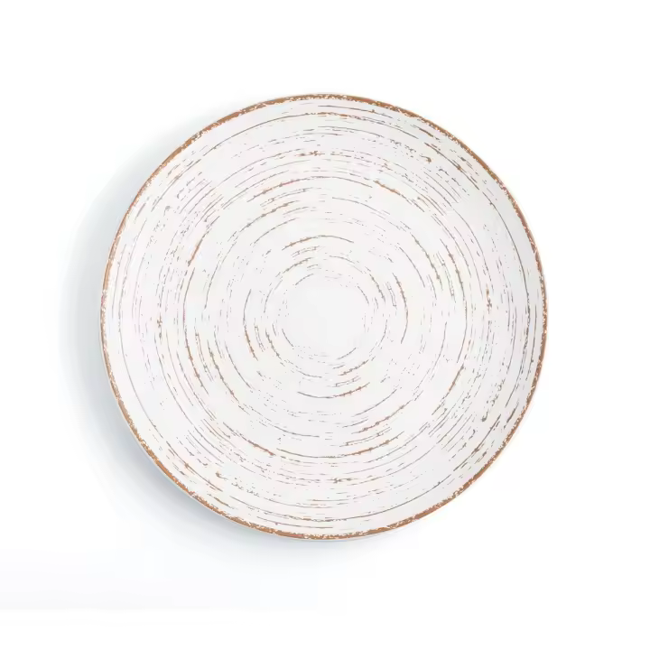 Plato Llano Porcelana Ariane Tornado White 31cm Bicolor Decorado Profesional - 1