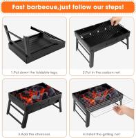 Parrilla de Carbón, 35x23x17cm/60x32x22cm, Parrilla de Carbón Plegable Portátil para Picnic, Viajes, patio o camping en El Jardín (3 to 5 personas) - details 0