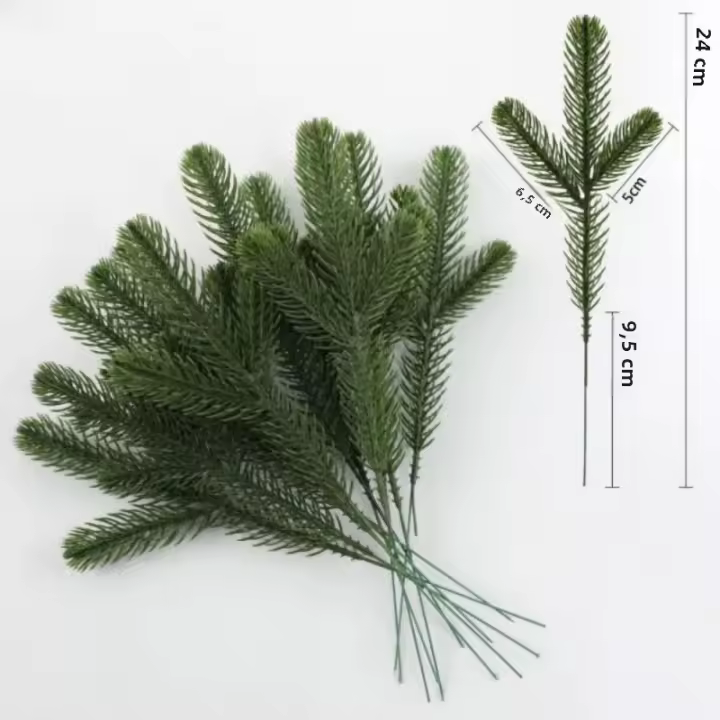 Ramas De Pino Artificial Pequeñas Para Arreglos Florales Navideños Y Decoración De Vacaciones Sticks De Pino Verdes Artificiales - 1