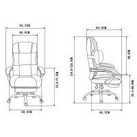 Furniture Style S.L. Silla de Oficina Cómoda con Asiento en Piel Sintética y Reposapiés Ajustable - details 3