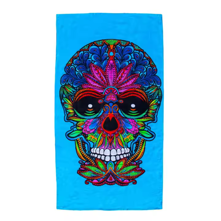 TOALLA ESTAMPADA CALAVERA TURQUESA - 1