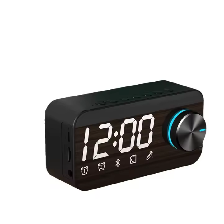 Reloj Despertador with Alarma digital, altavoz Bluetooth, Pantalla LED de Hora y Alarma y Espejo de escretorio, Reloj despertador para estudiantes with Tarjeta para el hogar, altavoz para computadora - 1