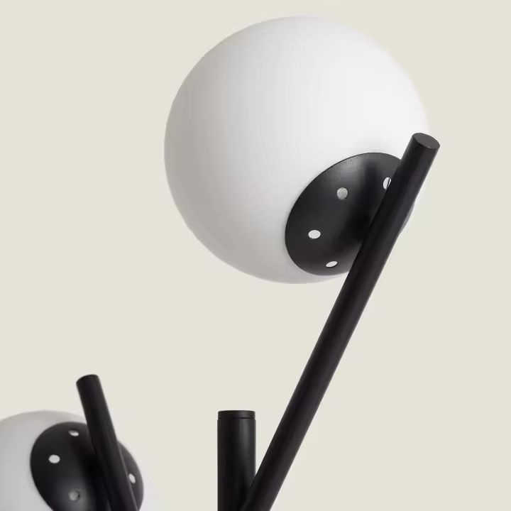 Ledkia Lámpara de Pie Metal y Cristal Balts - Diseño Único y Elegante para un Espacio Personalizado - 1