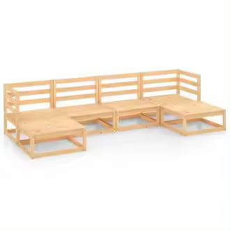 VIDAXL conjunto de muebles de exterior de color natural fabricado en madera maciza de pino - 1