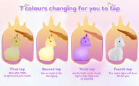 Unicornio Luz Nocturna Infantil, 7 Colores Lampara Bebe Noche, Silicona Luz Bebe Nocturna, Capacidad de la bateria1200mAh, Luz Quitamiedos Infantil Luz, Unicornios para Niñas, Conexion USB - details 3