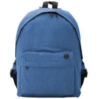 Mochila impermeable unisex, básica, tejido jaspeado, detalles en negro, bolsillos con cremallera y tapeta con salida para cables, Le Côté Chic - details 3
