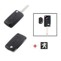 BARAC Llave Mando Carcasa de 2 Botones CE0536 VA2 liso para Peugeot 206 107 307 308 407 807 para llavero con insignia - details 0