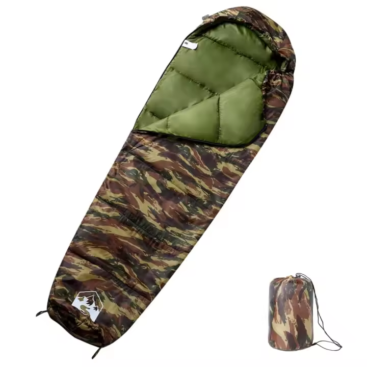 vidaXL Saco de dormir tipo momia de camping para adultos 3 estaciones - 1